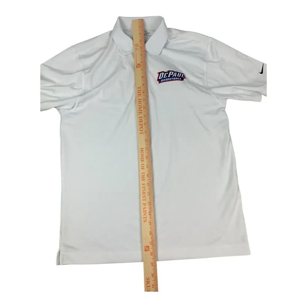 DePaul Blue Demons Nike Dri Fit Polo Shirt, White, Big East Basketball, Small